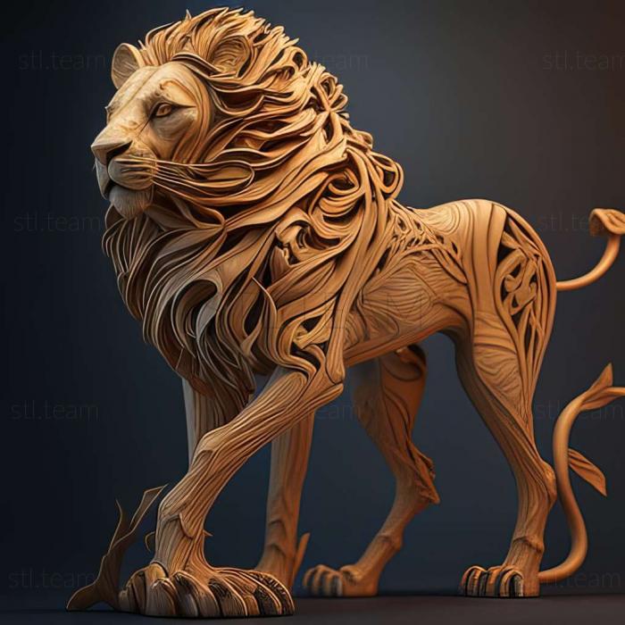3D модель Пантера лев меланочайта (STL)